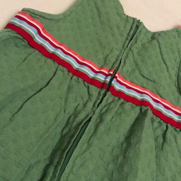 Gymboree Green Jumper Dress w Bow Trim - Size 5T - Picture 7 of 7